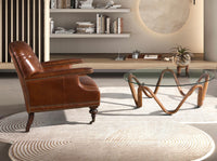 Poltrona Chester in pelle marrone cognac