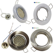 Trade Shop - Faretto Incasso 5w Lampadina Led Gu10 60 Smd 220v Orientabile Acciaio E Bianco - Bianco-bianco Caldo      -