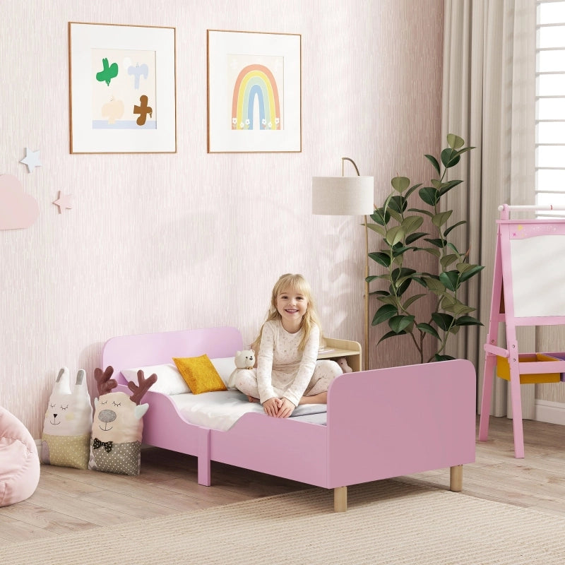 Letto per bambini in MDF con sponde, 140x70 cm, rosa