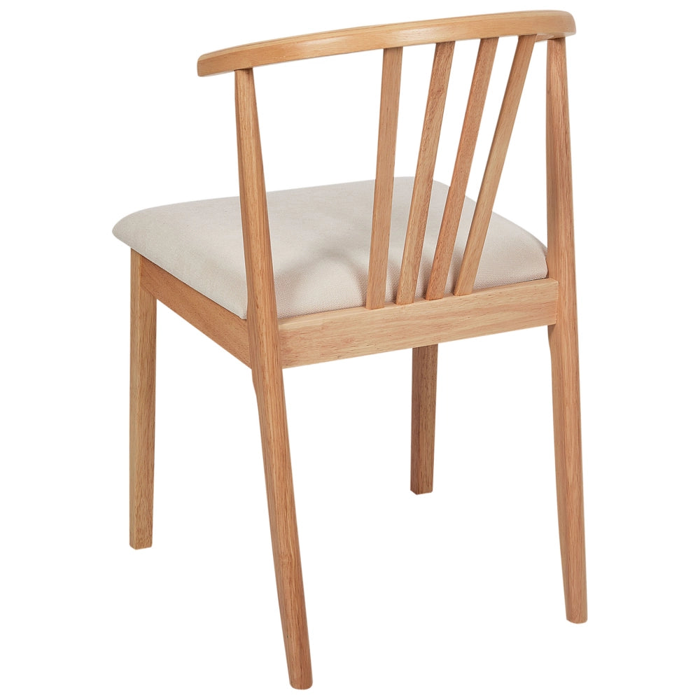 Set di 2 eleganti sedie da pranzo con seduta imbottita in legno chiaro beige chiaro chic elegante