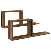 Scaffali flottanti 2 pcs Legno antico 80 x 15 x 30 cm 8012329