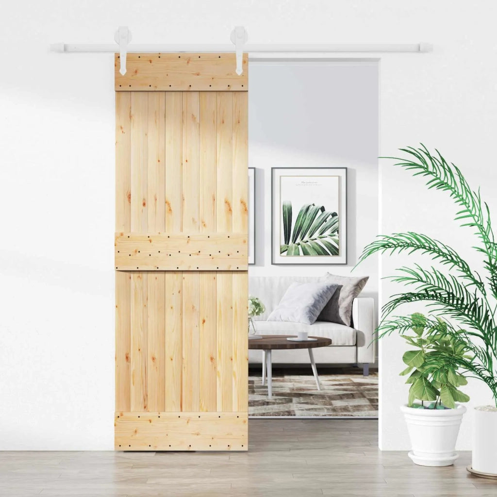 Porta scorrevole Naturale e Bianco 70 x 210 cm