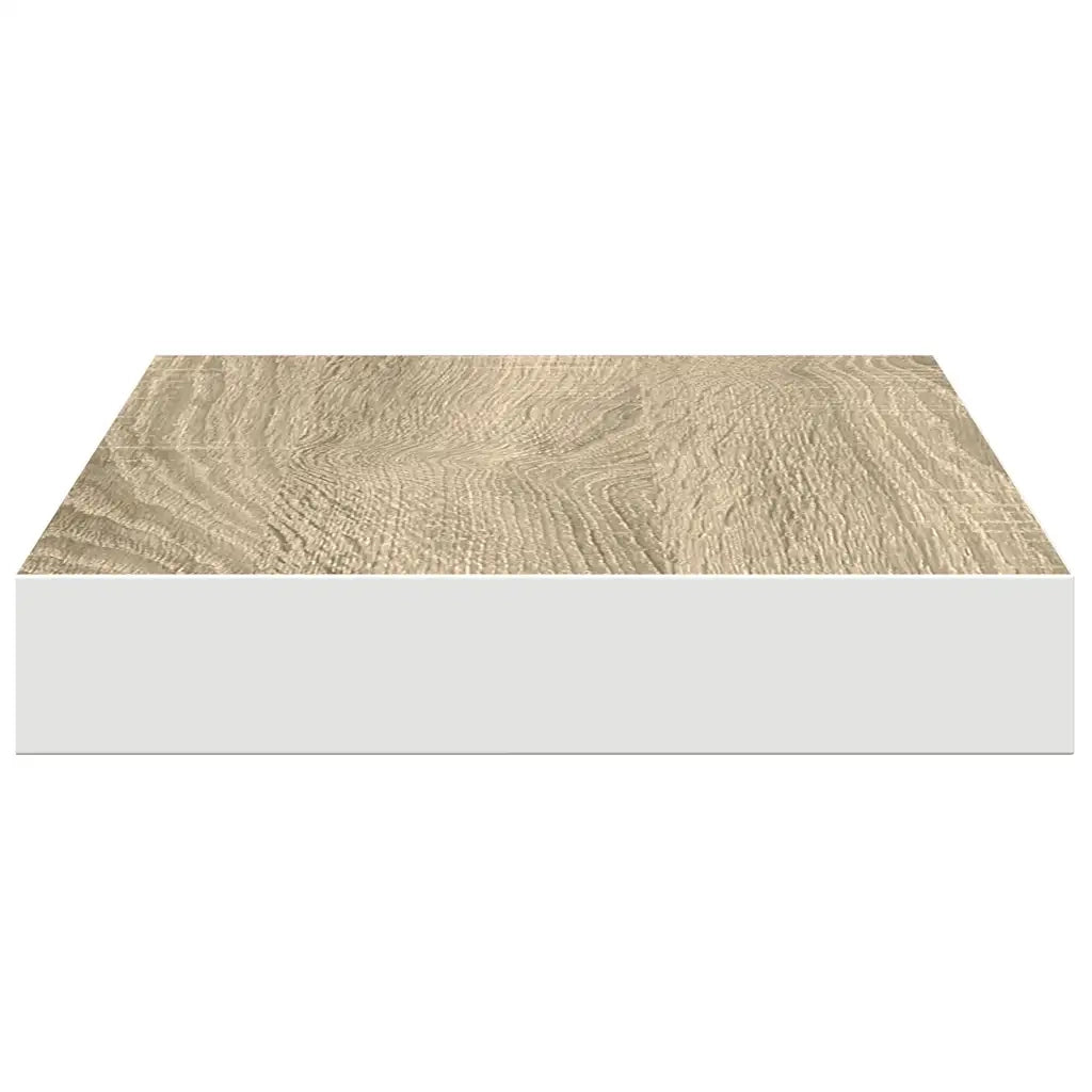 Scaffali a Parete 2 pz Rovere e Bianco 50x23x3,8 cm in MDF 326574