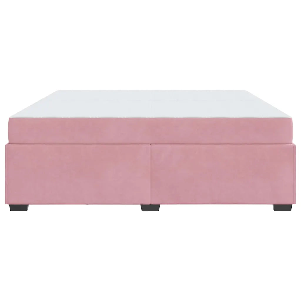 Struttura del letto con materasso Rosa 200 x 200 cm Tessuto 3399313