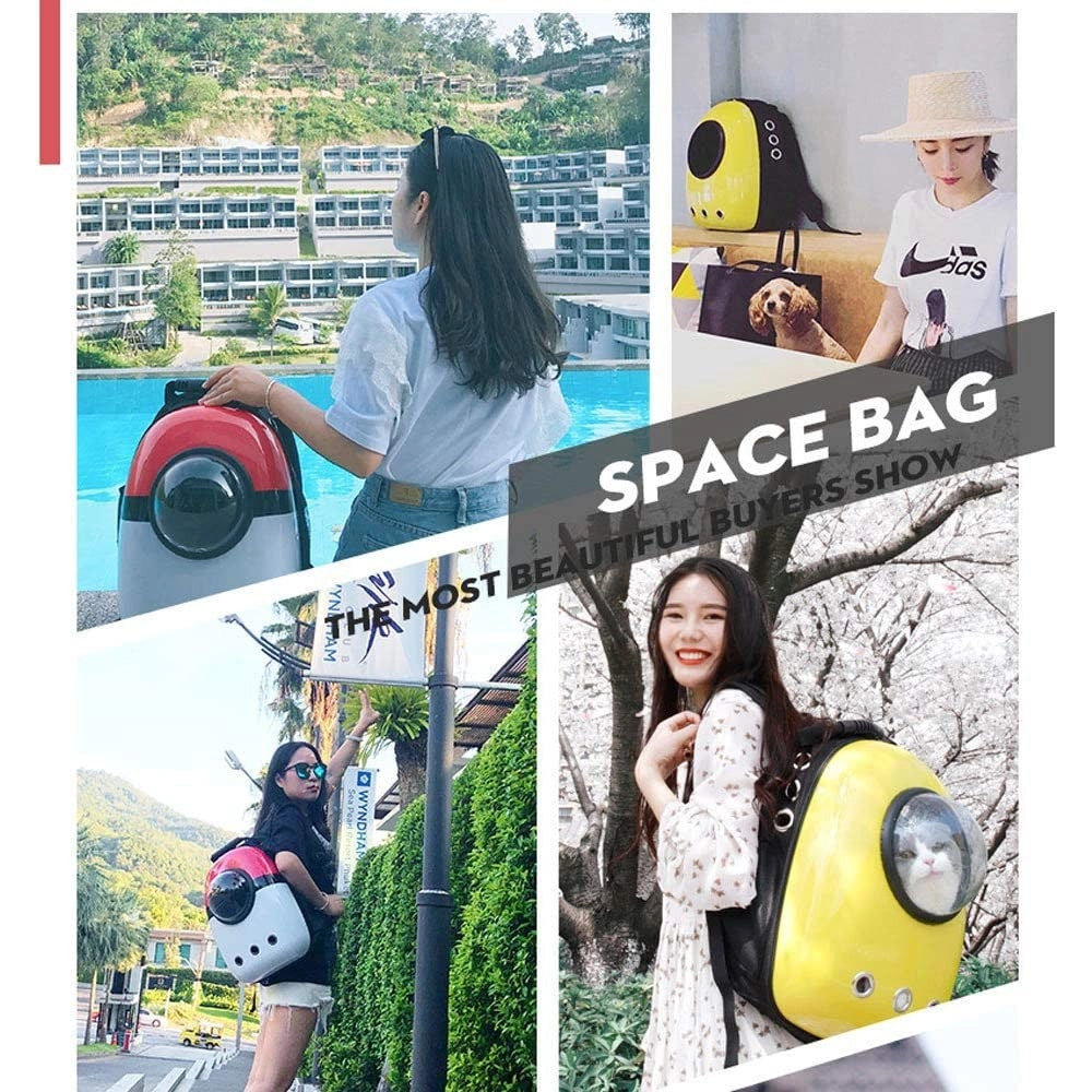 Trade Shop - Zaino Borsa Trasportino Gatto Cane Portatile Viaggio Design A Capsula Spaziale -