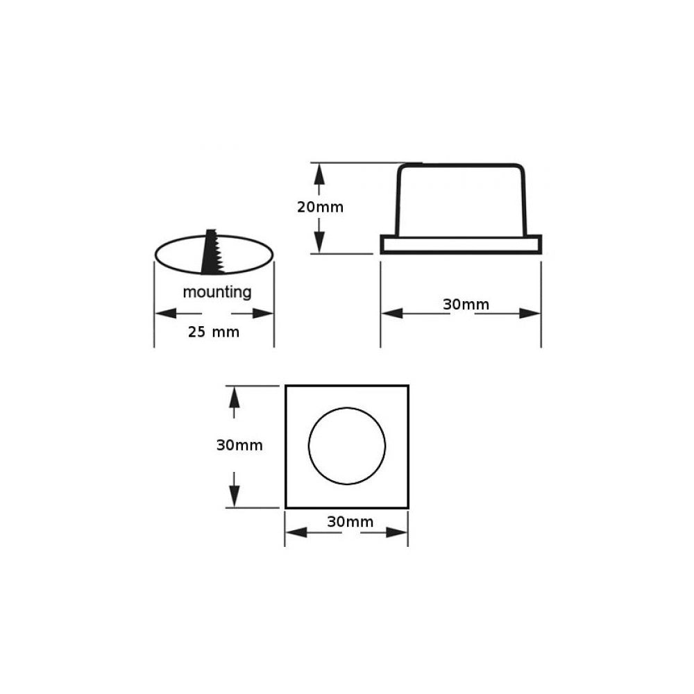 Trade Shop - Faretto Punto Luce A Led Ad Incasso 1 Watt 220v Cielo Stellato Quadrato Bianco - -bianco Freddo      -