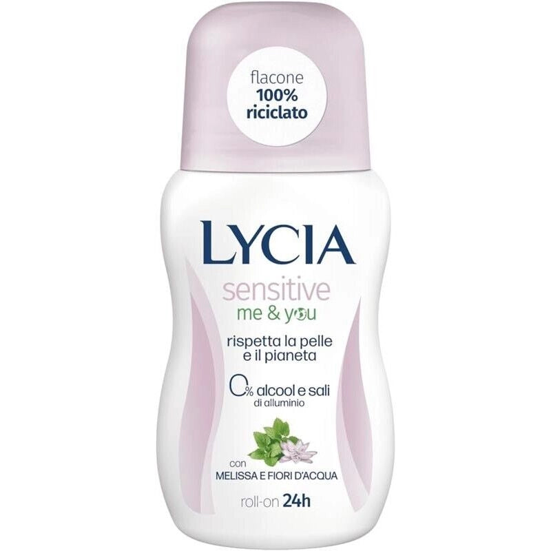 LYCIA SENSITIVE ME&YOU DEODORANTE ROLL ON NO ALCOOL NO SALI DI ALLUMINIO 72 ORE MELISSA E FIORI D’ACQUA 50 ML