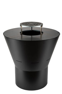 Barbecue a Legna Ø60x66 cm Azalea in Acciaio Nero Alta Temperatura