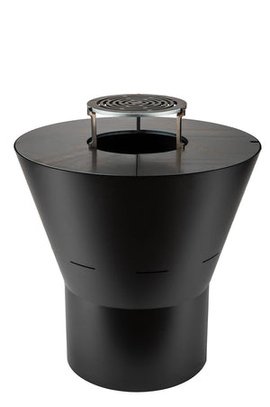 Barbecue a Legna Ø60x66 cm Azalea in Acciaio Nero Alta Temperatura