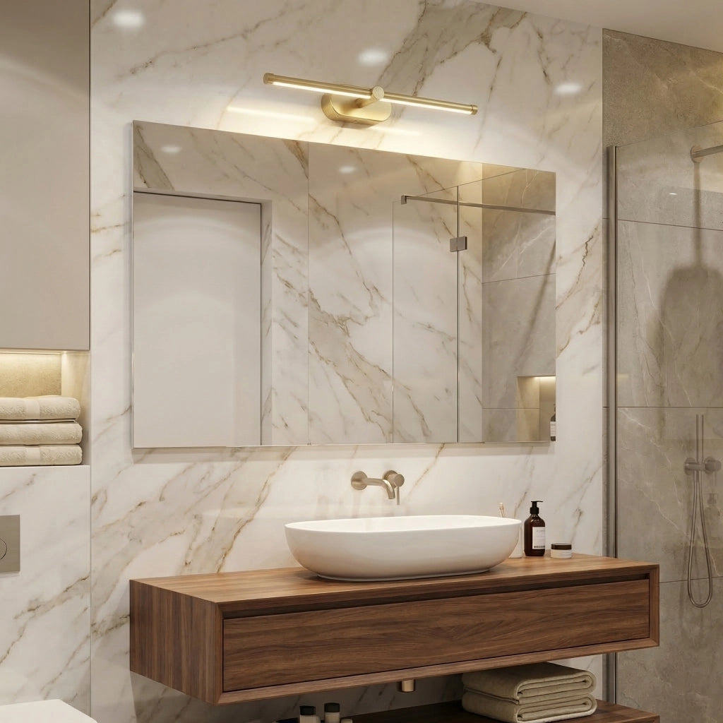 Applique Da Bagno Led APP1892-1W 40 Cm Brush Gold