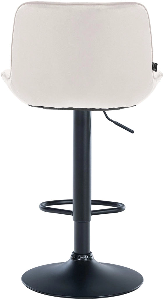 Set di 2 sgabelli da bar Vonore in velluto crema,nero