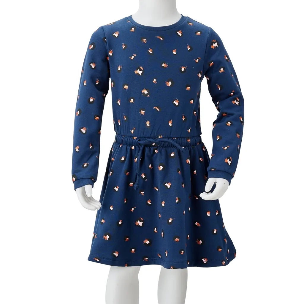 Abito da Bambina a Maniche Lunghe Blu Marino 128 CFW4111629