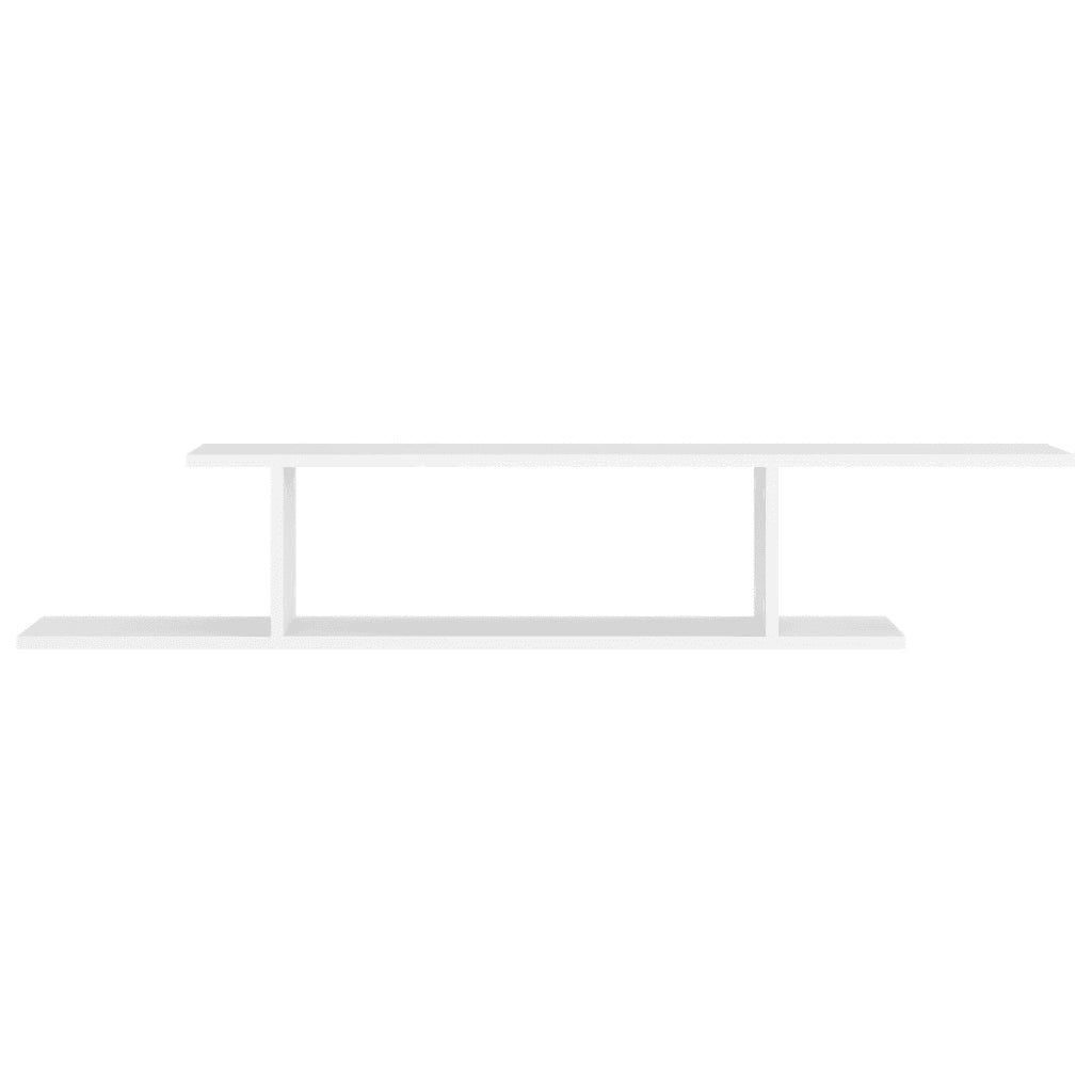 Scaffale TV Parete | Armadietto TV | Mobile Porta TV Rovere Bianco 125x18x23 cm Legno Multistrato