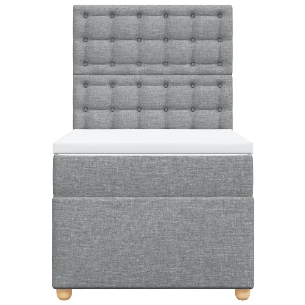 Giroletto a Molle con Materasso Grigio Chiaro 90x190 cm Tessuto