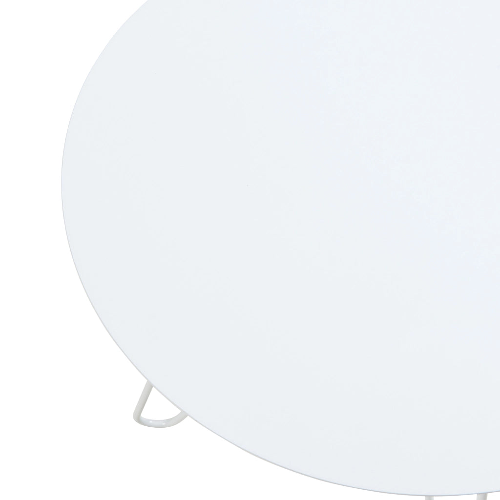 Tavolino Nopimi con Piano Rotondo e Gambe a Forcina 45 x Ø43 cm - Bianco Opaco [en.casa]