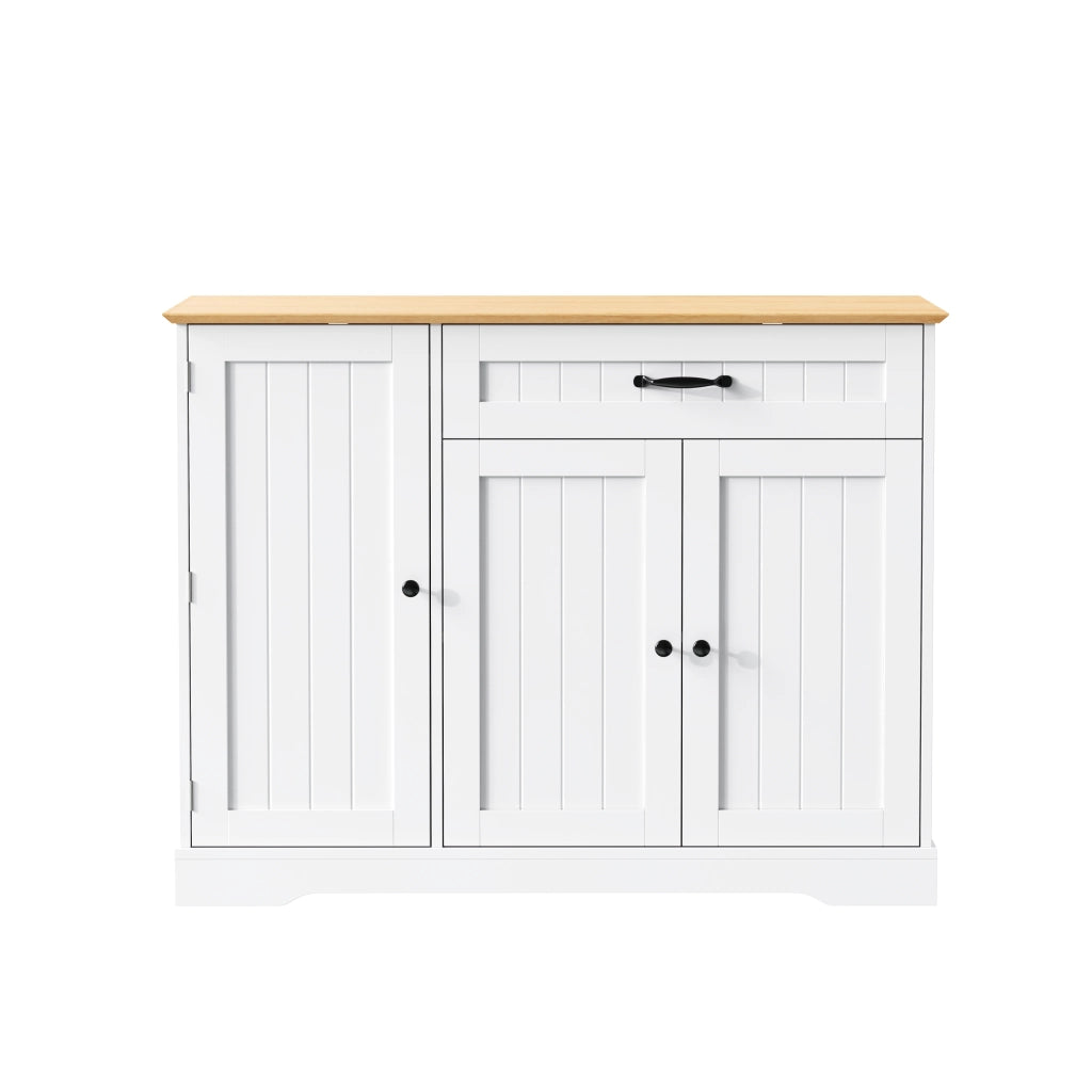 Credenza con 3 ante e 1 cassetto - per ingresso e soggiorno - in MDF - bianco naturale