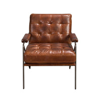 Poltrona in pelle marrone cognac