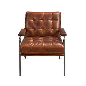 Poltrona in pelle marrone cognac