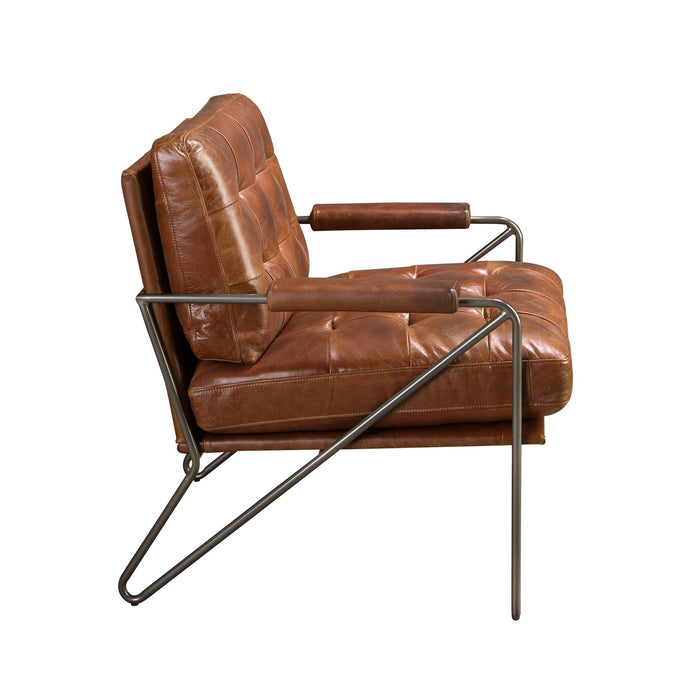 Poltrona in pelle marrone cognac