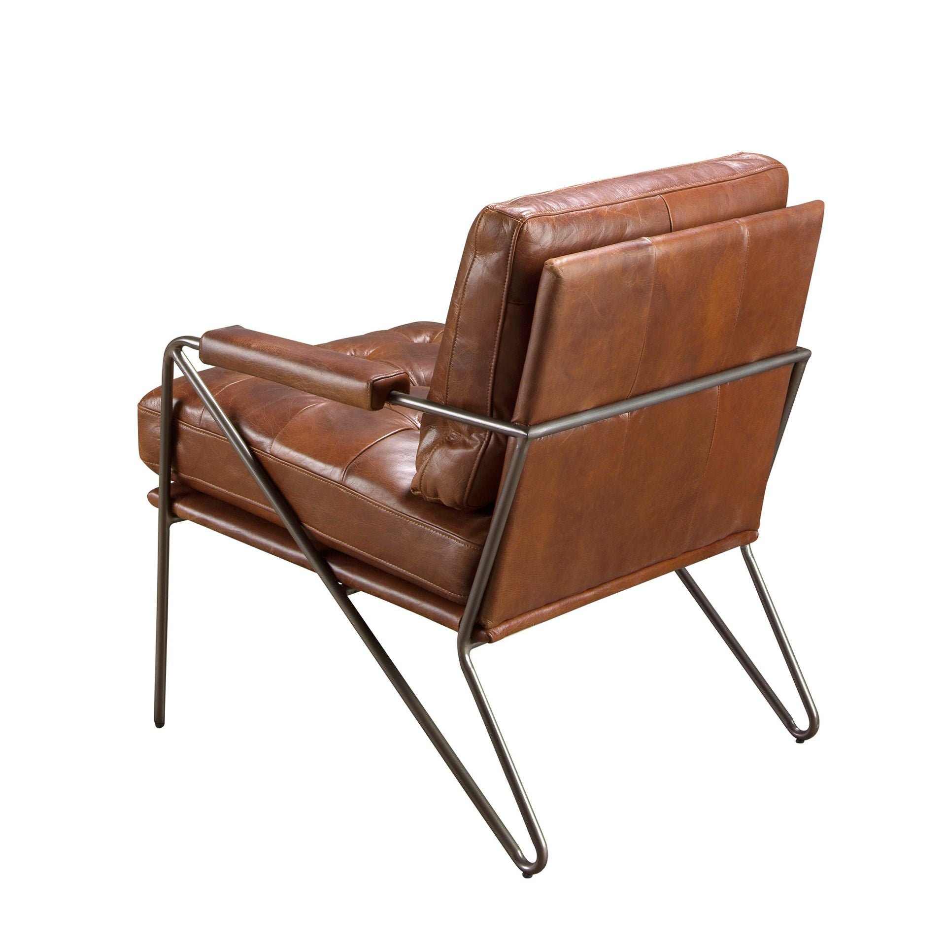 Poltrona in pelle marrone cognac