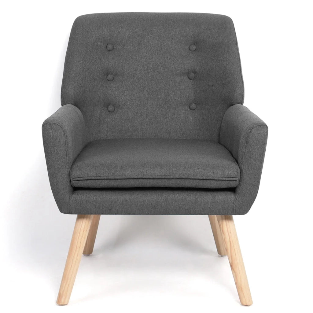IDMarket - Poltrona scandinava in tessuto grigio antracite NAT