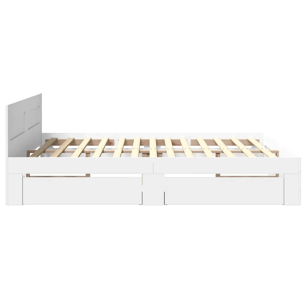 Giroletto con Testiera senza Materasso Bianco 200x200 cm 3295534