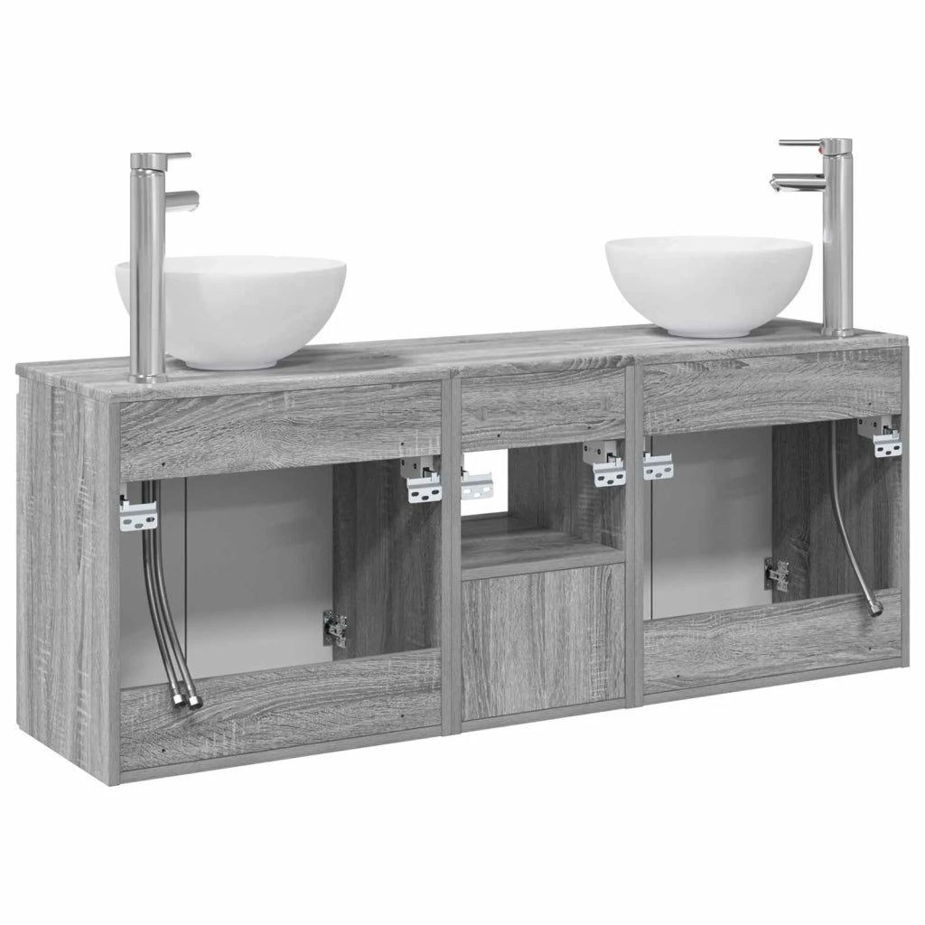 Set di Armadi da Bagno 3 pz Sonoma grigio 49,5 x 41 x 64,5 cm 3405633