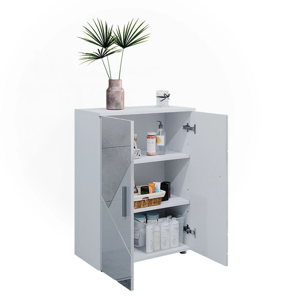 Vicco Mobiletto bagno Bianco lucido con inserti 60 x 81 cm