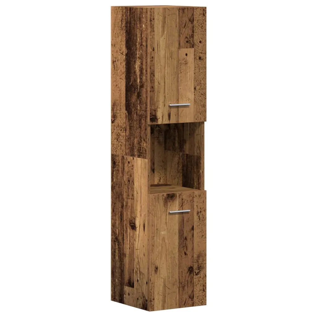 Set di mobili per il bagno con porta 4 pcs Legno vecchio 3332577