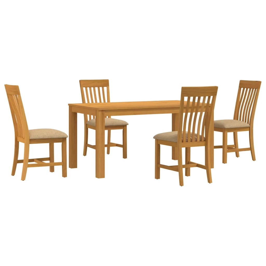 Set da pranzo 5 pz Beige Legno di Quercia Massello 3430357