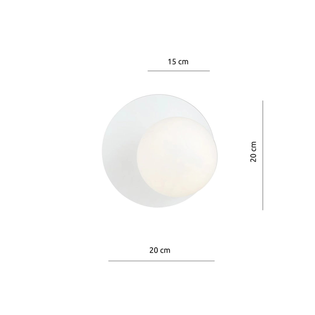 Applique da parete OSLO 1 luce bianco opale E14 Emibig