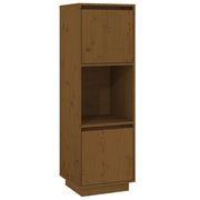 Credenza | Madia | Buffet da pranzo | Armadio da pranzo Marrone Ambrato 38x35x117 cm in Legno Massello di Pino