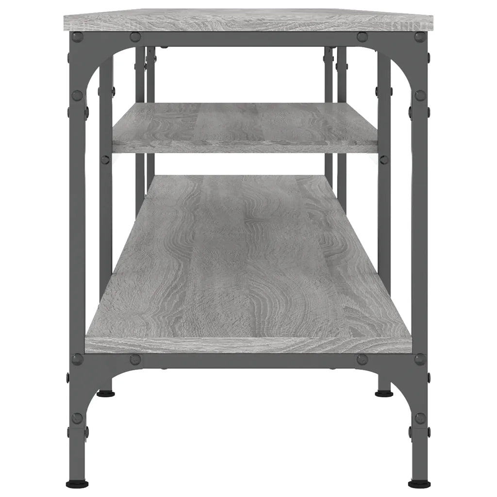 Mobile TV Grigio Sonoma 201x35x45 cm Legno Multistrato e Ferro 831816