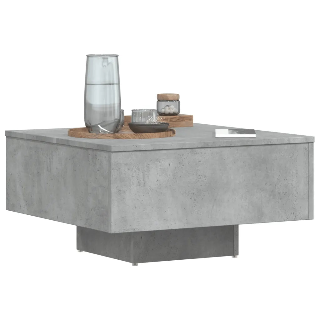 Tavolino da Salotto Grigio Cemento 60x60x31,5 Legno Multistrato 806889