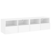 Mobili TV a Parete 2pz | Armadietto TV | Mobile Porta TV Bianchi 60x30x30 cm in Legno Multistrato