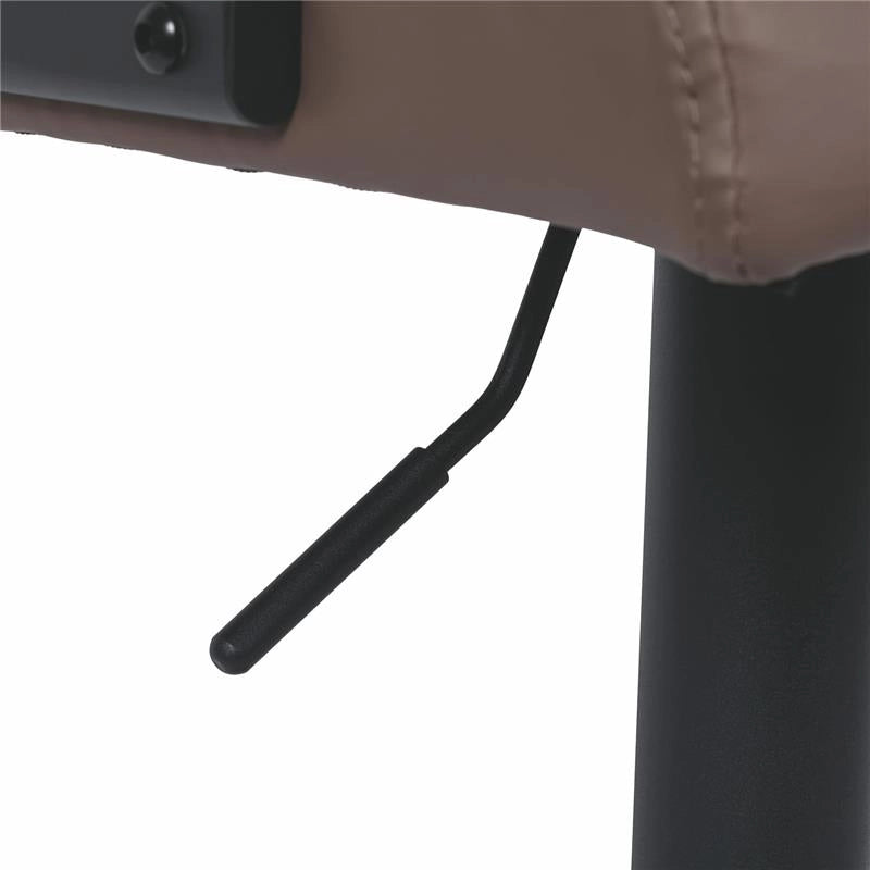SGABELLO SIBILLA DA BAR IN ECO-PELLE TORTORA 40X49X 87-107H CM GIREVOLE CON SCHIENALE E STRUTTURA IN ACCIAIO
