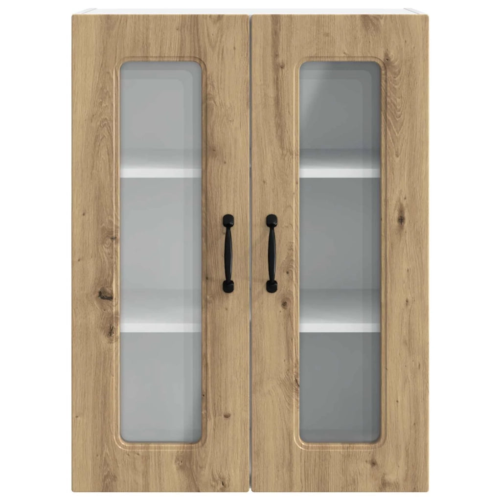 Mobile da cucina rettangolare moderno con ampio spazio contenitivo 60 x 31 x 80 cm realizzato in legno di rovere composito finitura artigianale 02_0053772