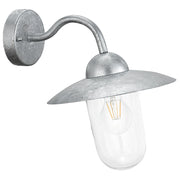 Applique Esterno Classica Milton Acciaio Grigio Vetro Bianco E27