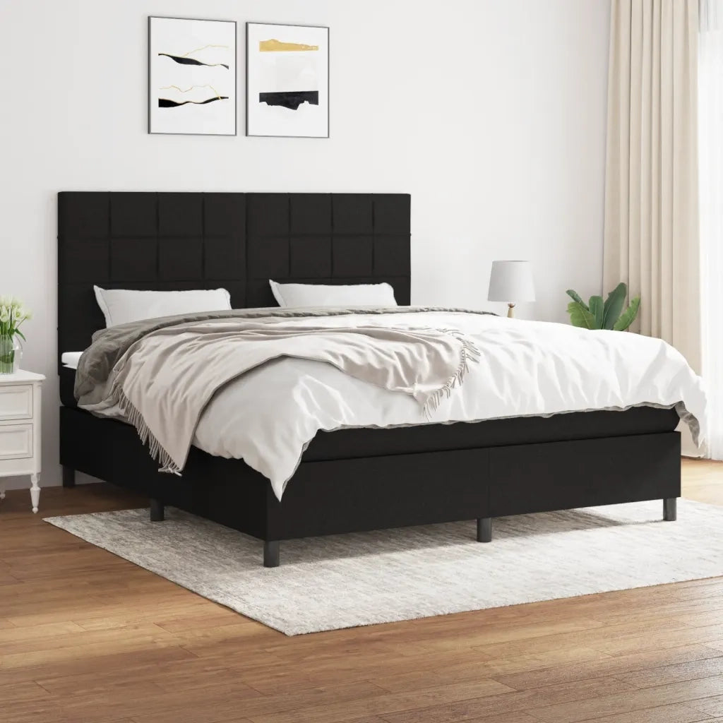 Giroletto a Molle con Materasso Nero 160x200 cm in Tessutocod mxl 99703