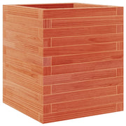 Fioriera | Cassetta per fiori | Vaso Giardino Marrone Cera 40x40x46 cm Legno Massello Pino