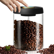 contenitore per caffè, contenitori di conservazione con coperchio a vuoto, contenitore a vuoto per caffè, contenitore di vetro per caffè, contenitore per caffè in grani, caffè, tè, noci, cioccolato, capacità 900 ml