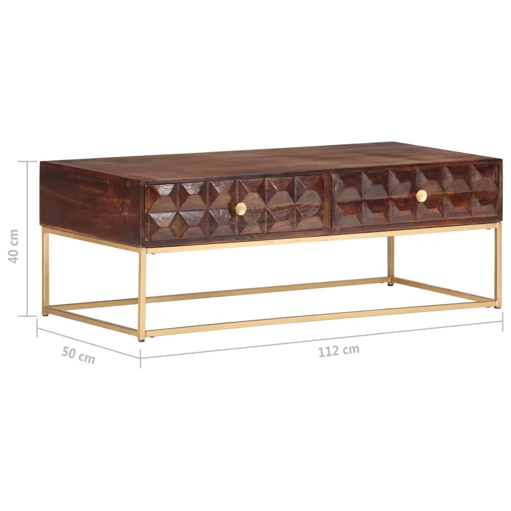 Tavolino da caffè 112x50x40 cm in Legno Massello di Mango 323405