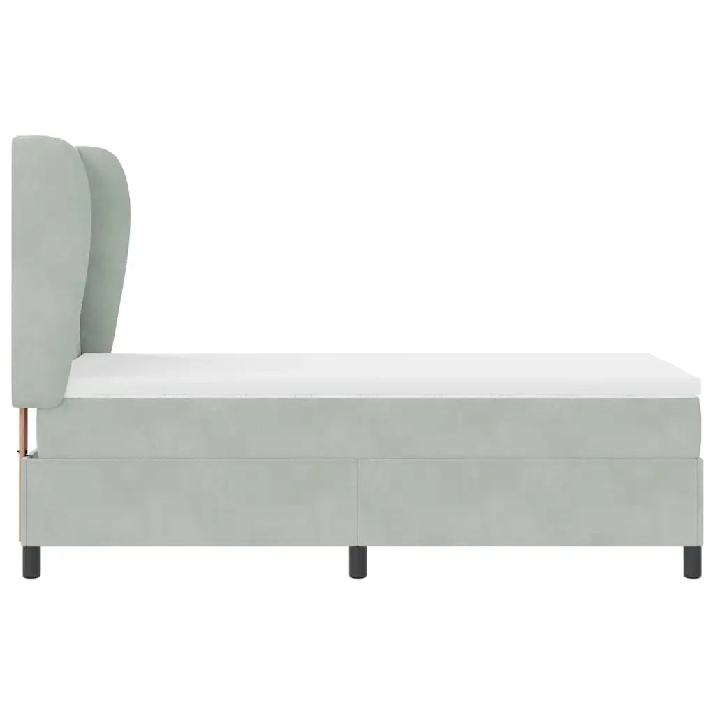 Letto a molle con materasso Grigio chiaro 200 x 100 cm Velluto 3340970