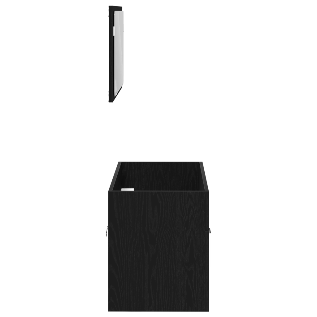 Set di Mobili da Bagno in 2 Pezzi Legno Ingegnerizzato Nero