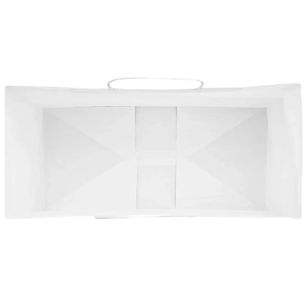 Sacchetti di Carta 250 pz con Manici Bianchi 18x8x22 cm
