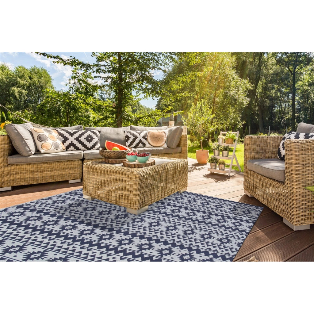 Tappeto In&Outdoor Sunny 200 in Poliestere Blu