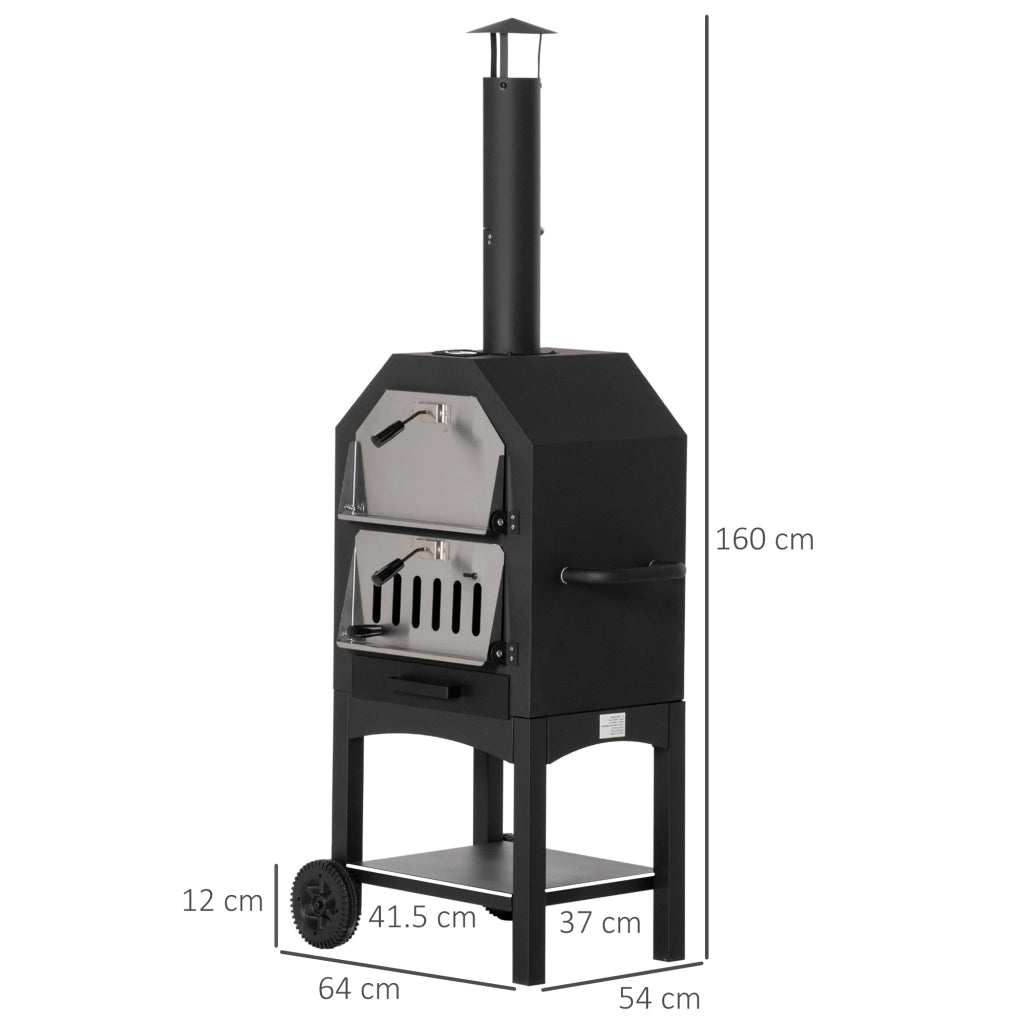 Forno per Pizza Barbecue ¨C Zephmum ¨C Acciaio Inox 64x54x160cm