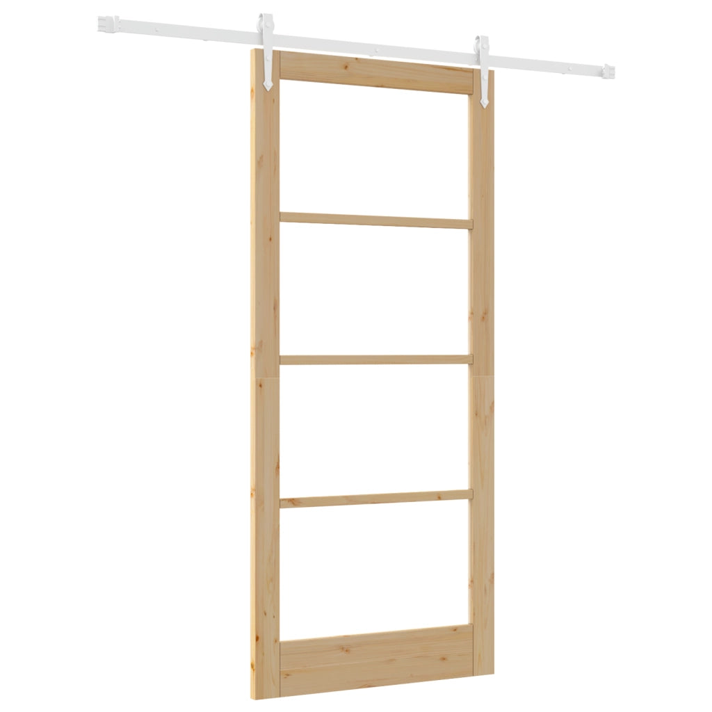 Set di porte scorrevoli  con ferramenta 93x211 cm in legno massello di pino