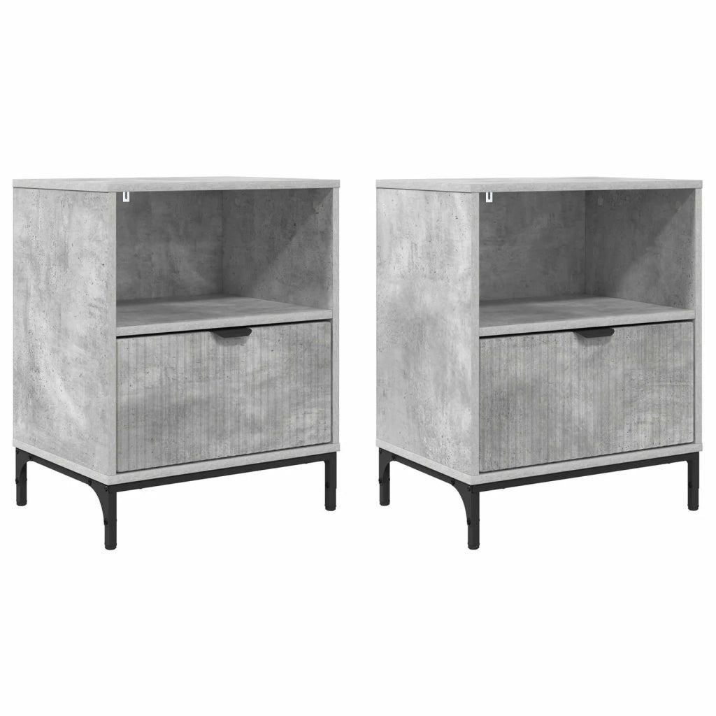 Armadio da Notte 2 pcs Grigio cemento 49 x 36 x 61 cm 883481