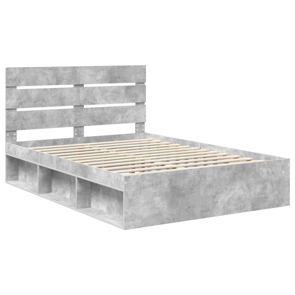 Struttura del letto Calcestruzzo 160 x 200 cm Pino massello 3411723